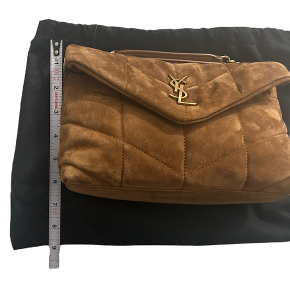 NWT YSL SAINT LAURENT LOULOU PUFFER SUEDE CROSSBODY SHOULDER BAG - Picture 4 of 16